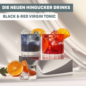 Black Gin + Black Virgin + Red + Virgin (alkoholfreie Gin-Alternative)