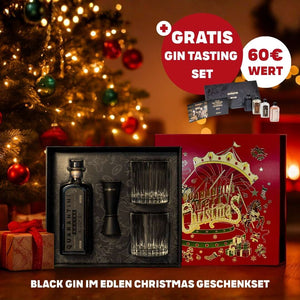 Black Gin Christmas Geschenkset (inkl. Christmas Rezeptbuch) + Gratis Gin-Tasting-Set