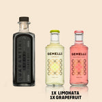 1x Black Gin + 2x Gemellii Mischgetränke
