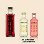 1x Red Gin + 2x Gemellii Mischgetränke